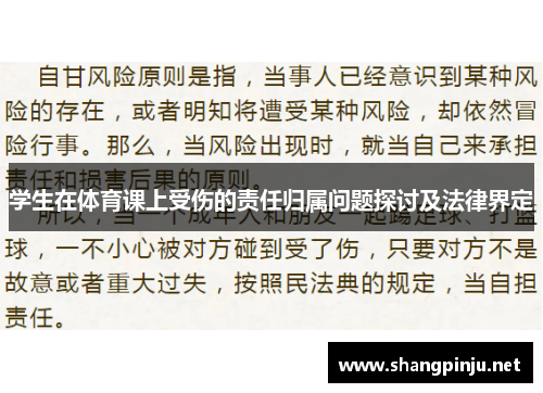 学生在体育课上受伤的责任归属问题探讨及法律界定